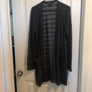 Charcoal grey light button up sweater